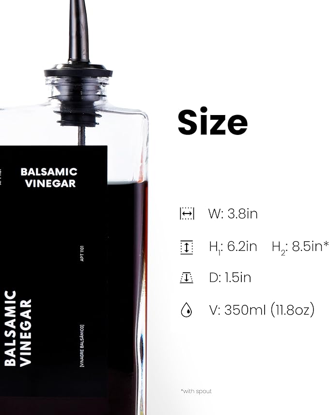 APT 1101 Olive Oil Dispenser for Kitchen, Cooking Oil and Vinegar Set, Olive Oil Bottle, Soy sauce, coffee syrup bottles - 4 pcs, Black
