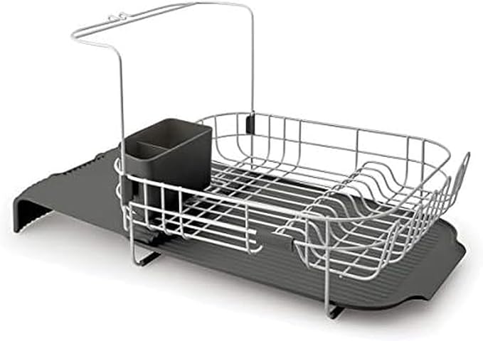 KitchenAid Satin Wire Expandable Dish Rack, 23.18-Inch, Gray