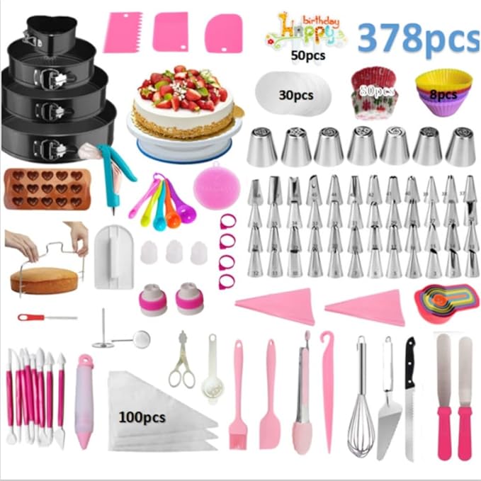 Baking Tool Set 378 Piece Cake Turntable Set Flower Mouth Set Cake Squeezer
