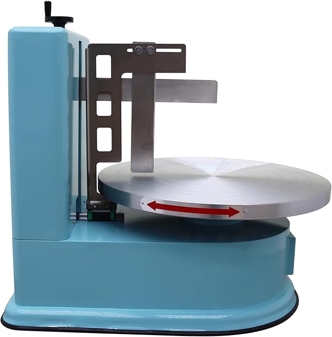 INTSUPERMAI Cake Cream Spreading Coating Smearing Machine Cake Decorating Machines Baking Tools Birthday Cake Cream Spreading Machine 110V for 4-16 inch Cake Green Color