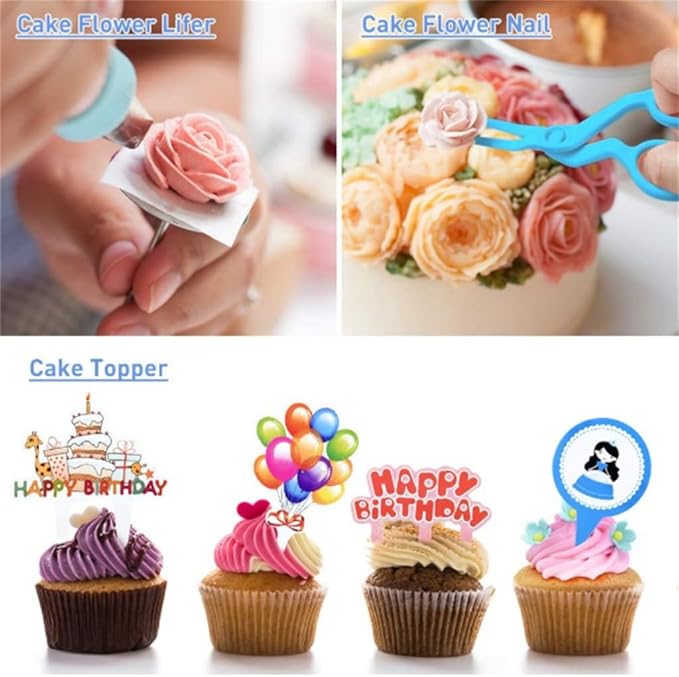 253 Piece Cake Turntable Set, Baking Tool Combination Cookies And Flower Mouth