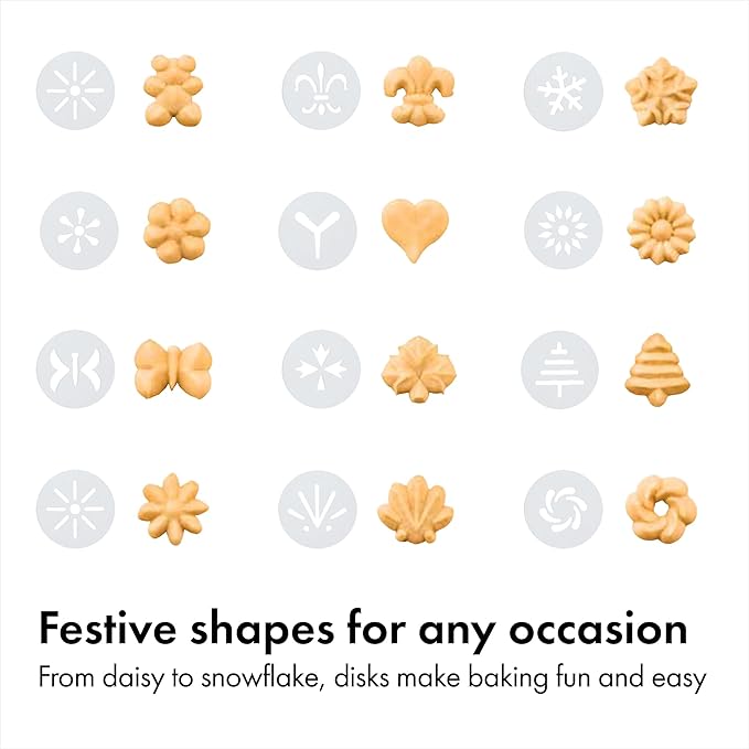 OXO Good Grips 14-Piece Cookie Press Set,Cookie Press with 12 Stainless Steel Disks and Storage Case,Holiday Baking and Everyday Treats,Essential Baking Supplies,(Pack of 2)