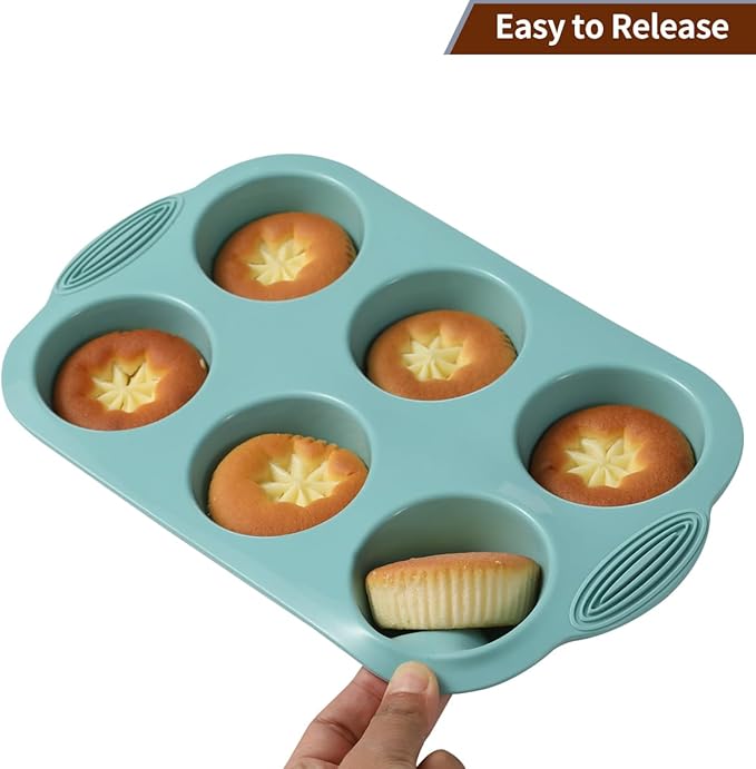 10in1 Nonstick Silicone Baking Cake Pan Cookie Sheet Molds Tray Set for Oven, BPA Free Heat Resistant Bakeware Suppliers Tools Kit for Muffin Loaf Bread Pizza Cheesecake Cupcake Pie Utensil (Blue)