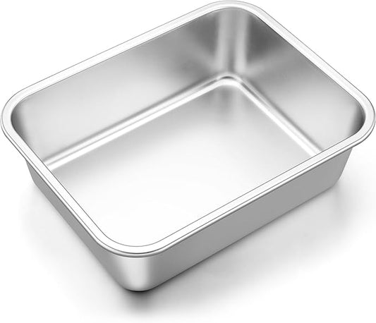 Lasagna Pan Deep, Onader 10⅝ x 8¼ Inch Rectangle Stainless Steel Lasagna Baking Dish, Metal Baking Cake Pan, Oven & Dishwasher Safe