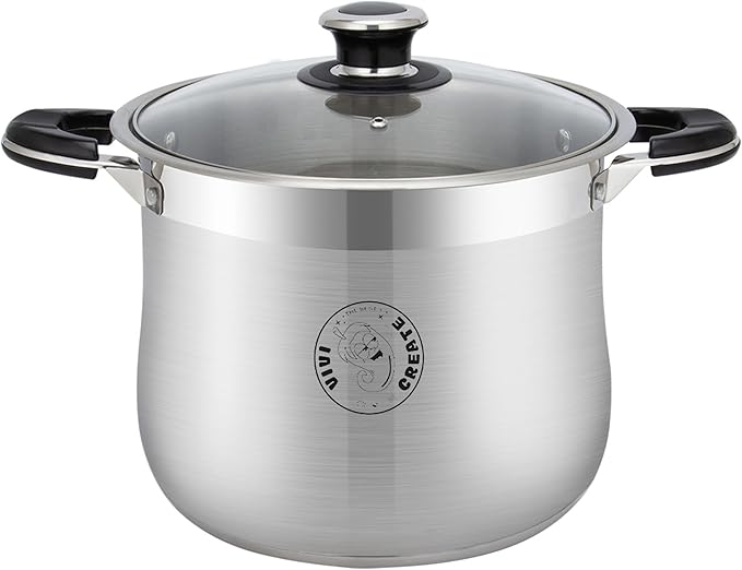 Vivicreate Stainless Steel Stock Pot with Lid for Induction Cooking Boiling Pasta Stew Soup Large Capacity Cookware with Handles for Kitchen Spaghetti Olla Olla de Acero Inoxidable (22.5 QT)
