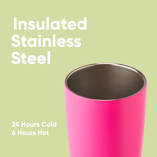 Owala SmoothSip Insulated Stainless Steel Coffee Tumbler,Reusable Iced Coffee Cup,Hot-Coffee Travel Mug,BPA Free,20 oz,Pink (Watermelon Breeze),(Pack of 8)