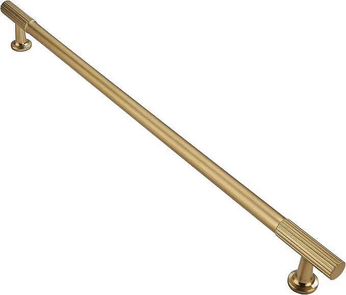 khtumeware Appliance Pull 18 Inch Hole Center 1 Pack Brushed Brass Cabinet Pulls Heavy Duty Solid Warm Brass Kitchen Drawer Handles Cabinet Hardware for Cupboard Drawer Handles Dresser Pulls
