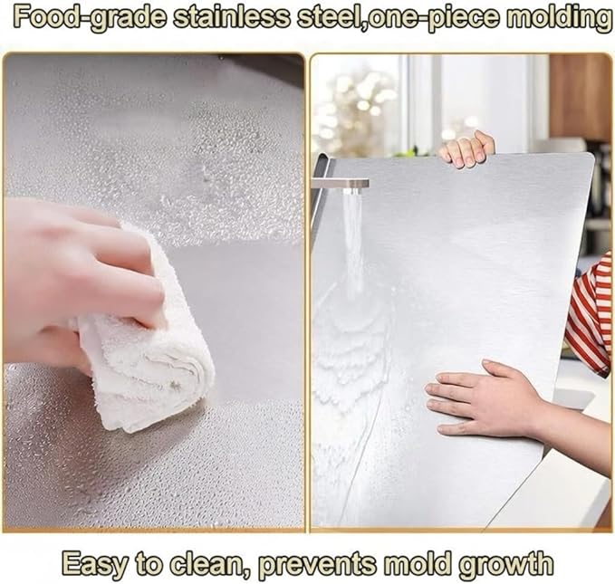 Stainless Steel Cutting Boards for Kitchen, Lipped stainless steel cutting board. Large cutting board suitable for meat, fruits, vegetables, bread, and baking (50 x 40cm / 19.7"L x 15.7"W)