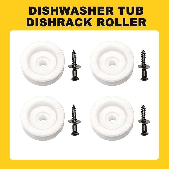 5304507405 Dishwasher Tub Dishrack Roller Fit for Frigidaire Kenmore Replace 154333903 154333902 5300809917 154333901 154213401 154080001, Dishwasher Top Rack Rollers 4 Pcs
