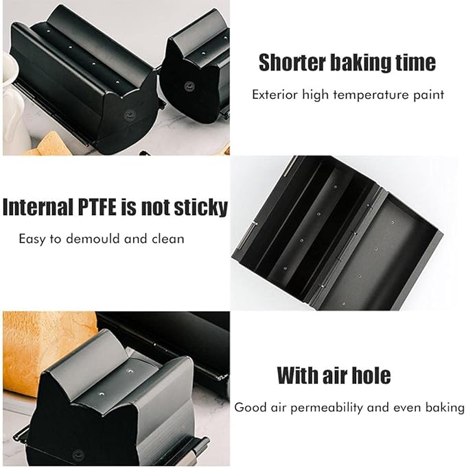 Bread Loaf Pan Steel Plate Non Stick, Cute Cat Shaped Bread Baking Tool for DIY Cakes Bread Biscuits (small)