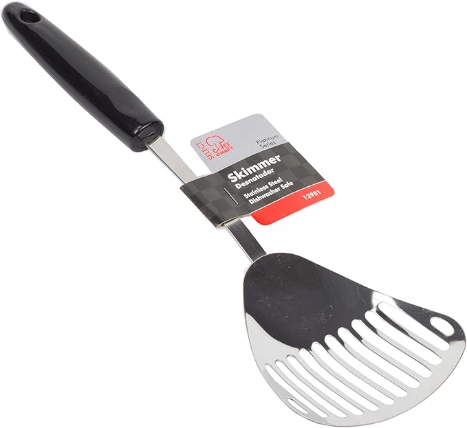 Chef Craft Select Slotted Sturdy Skimmer, 13 inch, Stainless Steel (Pack of 2)