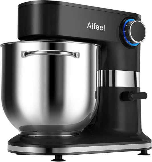 Aifeel 10.5 QT Stand Mixer,900W Electric Food Dough Mixer,Large Capacity Tilt-Head Kitchen Electric Mixer with Dough Hook,Beater,Whisk & Splash Guard,Dishwasher-Safe Attachments for Baking(Black)