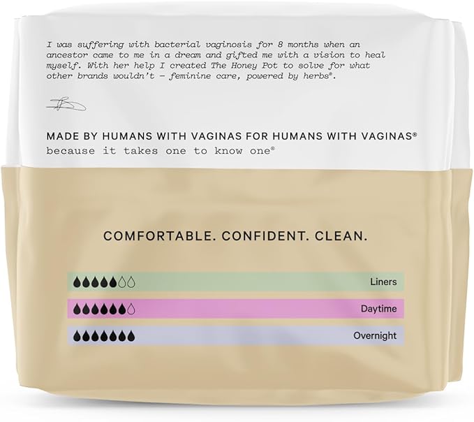 The Honey Pot Company - Incontinence Pads for Women - 64ct - Daytime Non-Herbal - Bladder Leak Control - Organic Cotton Cover & Ultra-Absorbent Pulp Core - Feminine Care