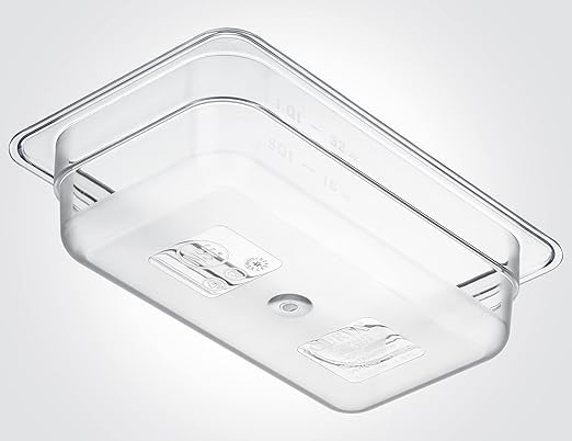 CURTA 6-Pack 1/4 Size 2.5" Deep NSF Polycarbonate Food Pans | Dishwasher & Freezer Safe Clear Container for Prep Tables, Buffet, Salad Bar, Commercial & Home Kitchen
