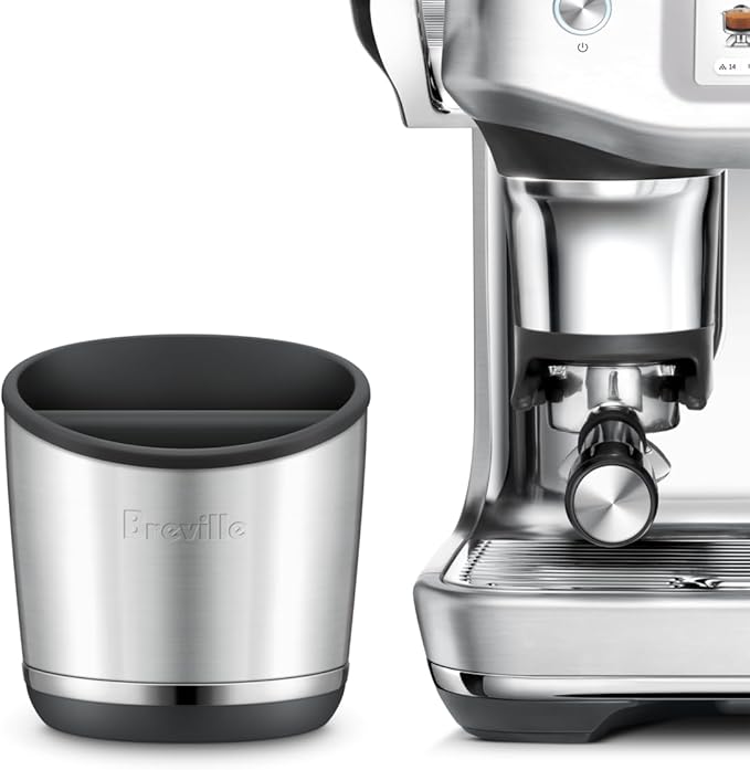 Breville BEA502BSS Knock Box 20 Espresso Machine Accessory, 20 Puck Capacity, Brushed Stainless Steel
