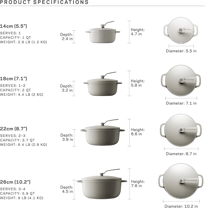 Vermicular Oven Pot 2.0 | Lightweight Enameled Cast Iron Pot | 14cm (1 Qt) | Non-Toxic | Induction-compatible | Dutch Oven | Made in Japan | Matte Black