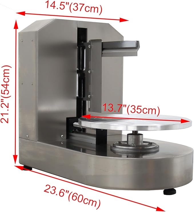 INTSUPERMAI Fully Automatic Cake Cream Spreading Coating Smearing Machine Stainless Steel Cake Decorating Machines Baking Tools Birthday Cake Cream Spreading Machine Suitable for 4-12inch Cake 110V