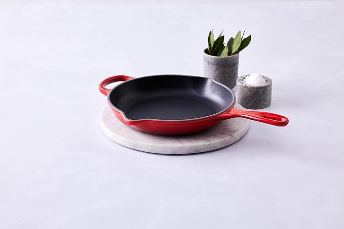 Le Creuset Enameled Cast Iron Signature Iron Handle Skillet, 9", Cerise