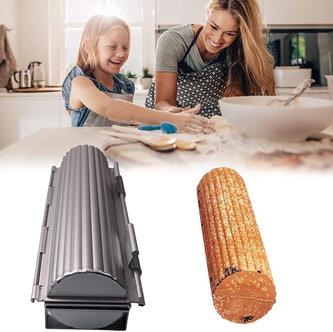 Aluminum Alloy Open Close Type Corrugated Round Toast Bread, Reusable Bread Loaf Pan Nonstick Bread DIY Baking Tool