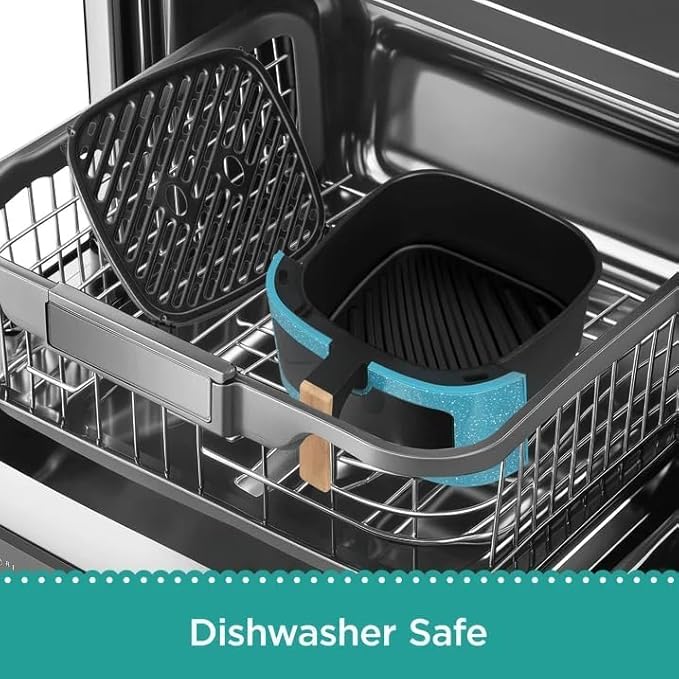 Fast PLL-ne!r 5.8 Quart Air Fryer, Teal Speckle – Family-Size Digital Air Fryer with Rapid Heat Technology, Nonstick Basket, Energy Efficient Design, Easy Clean, Country Chic Kitchen Appliance