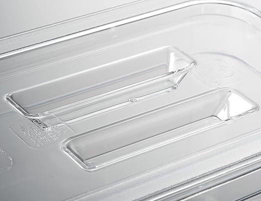 CURTA 6 Pack NSF Food Pan Cover, 1/4 Size Clear Polycarbonate Lid with Handle for Commercial Food Pan, Dishwasher & Freezer Safe Plastic Clear