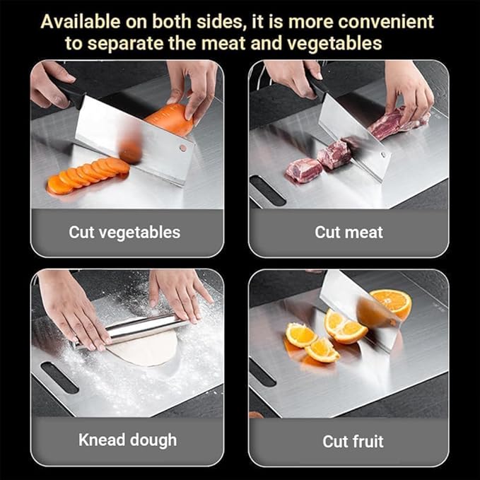 Titanium Cutting Board - New Upgrade 100% Pure Titanium Cutting Boards for Kitchen Double Sided Non Toxic Titanware Cutting Board,Hygiene Durable Dishwasher Safe Chopping Board (18"L x 12"W))