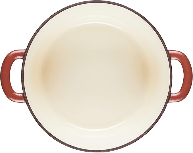 Ayesha Curry Kitchenware Enameled Cast Iron Dutch Oven/Casserole Pot with Lid, 6 Quart, Redwood Red