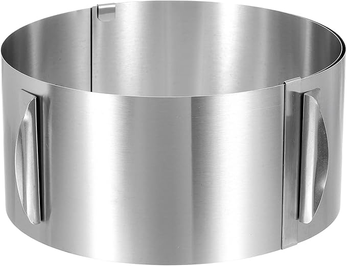 HARFINGTON 6" to 12" Cake Ring 10cm High Adjustable Round Cake Ring Stainless Steel Mousse Baking Moulds Bakeware Supplies for Baking Cooking Making Tool