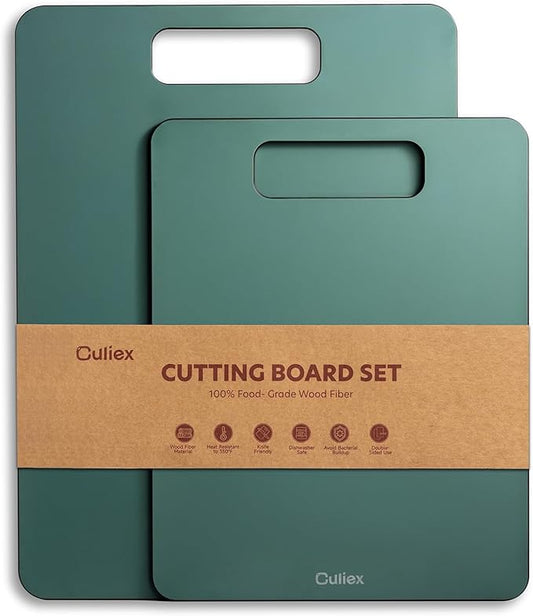 Wood Fiber Cutting Board Set of 2, Composite Cutting Board for Kitchen, Dishwasher Safe, Non-Toxic, BPA Free, Non-Slip, High Density Chopping Board for Meat Vegetables Fruits