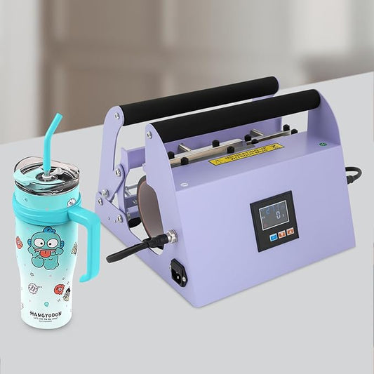 Tumbler Heat Press Machine, 110V 40Oz Mug Press Sublimation Machine with Temp and Time Adjustable - Double Cup Mats for Ceramic Mugs, Glass Cans Car Cups (Light Purple)