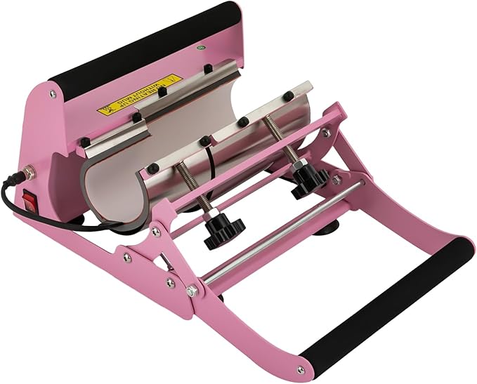 Tumbler Heat Press Machine, 110V 40Oz Mug Press Sublimation Machine with Temp and Time Adjustable - Double Cup Mats for Ceramic Mugs, Glass Cans Car Cups (Light Pink)