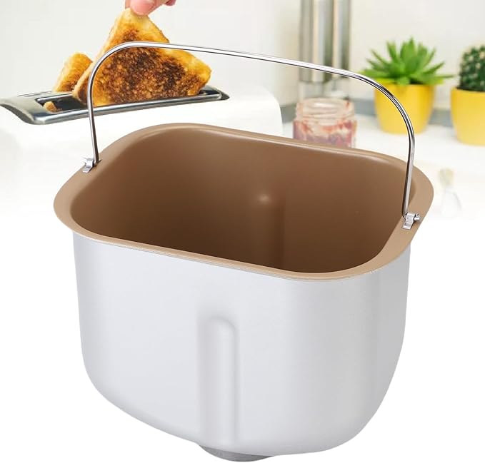 Bread Machine Baking Bucket, 7.67 * 5.9 * 6.49inch Bread Maker Inner Bucket Non Stick Baking Bucket Stainless Steel Inner Replacement Part for Home and Commercial Bakeries