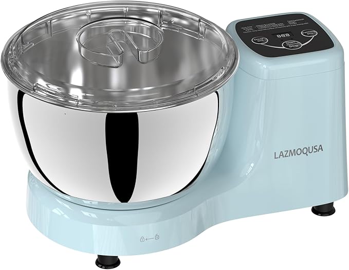 Electric Dough Maker with Ferment Function - 5.5QT Stainless Steel Kneading Machine for Sourdough, Bread, Pizza - Upgraded 230W DC Motor Mixer for Faster Glove Film & Home Baking