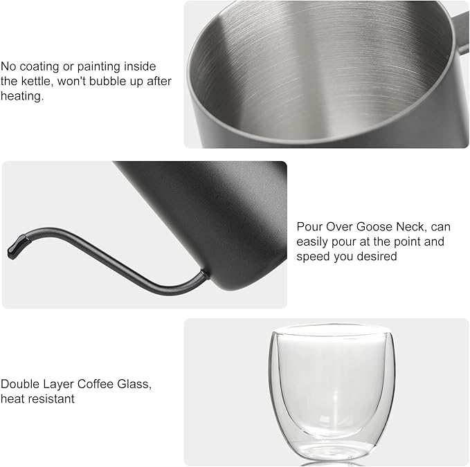 Pour Over Coffee Maker Set, All in One Portable Coffee Maker, Ideal for Home Brewing and Travel, Coffee Lover Gift