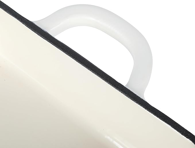 Crock-Pot Artisan 13" Enameled Cast Iron Lasagna Pan – Matte Linen White, Durable Oven Safe Bakeware