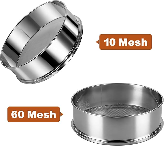Automatic Electric Vibrating Sifter Machine, Sieve Shaker With 2 Screens (10 & 60 Mesh), for Flour, Rice, Mung Bean, Powder