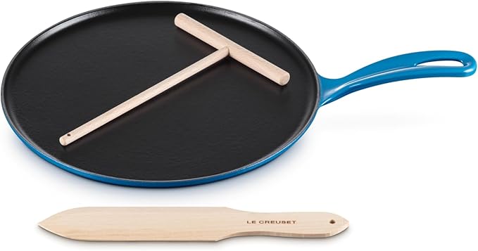 Le Creuset Enameled Cast Iron Traditional Round Crepe Pan, 10.25", Marseille