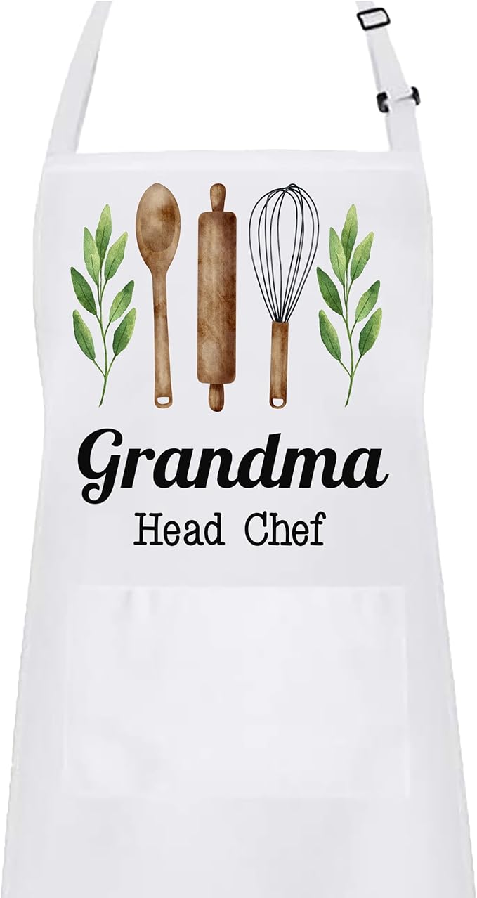 Personalized Baking Tools Kitchen Apron, Adjustable 2 Pockets, Blue Spatula Custom gift for baker
