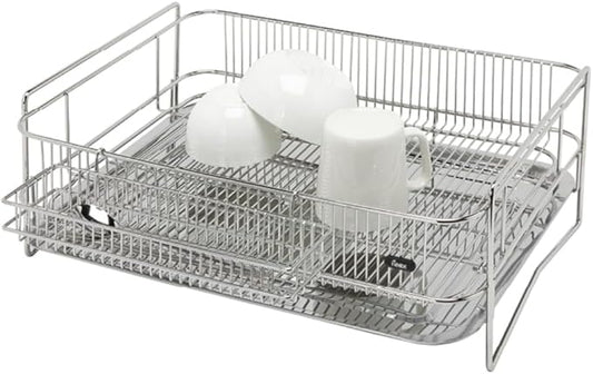 Solid Dish Rack (Stainless Steel, 7.2" H x 19.8" W x 14.7" D)
