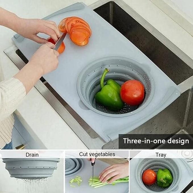 CozyBlock 36 Inches 16-Gauge Stainless Steel Topmount Drop-in Single Bowl Kitchen Sink in Brushed Stainless Steel Finish with Cutting Board and Strainer