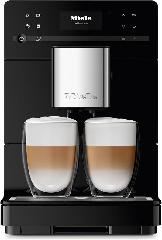 Miele CM 5310 Silence Automatic Coffee Maker - With OneTouch for Two, AromaticSystem, Individual Profile Settings, and Cleaning Programs, in Obsidian Black