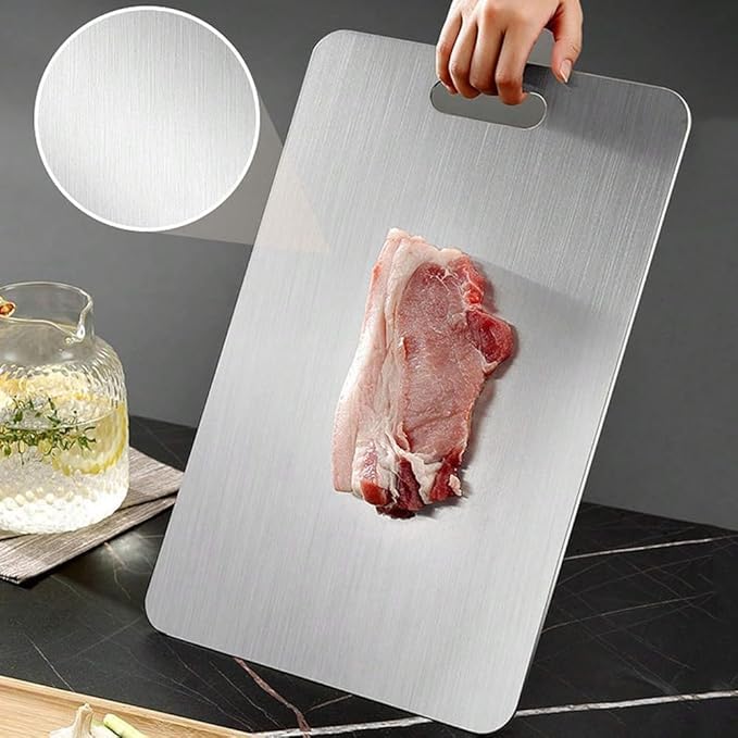 Titanium Cutting Board - New Upgrade 100% Pure Titanium Cutting Boards for Kitchen Double Sided Non Toxic Titanware Cutting Board,Hygiene Durable Dishwasher Safe Chopping Board (14"L x 10"W)