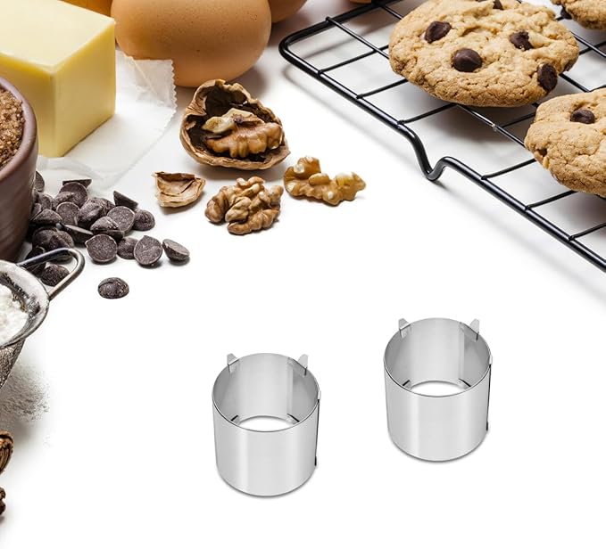 UPKOCH Stainless Steel Adjustable Cake Ring 2.36 Inch Round Mousse Cutter for Baking Pastries Desserts Non-Stick Dishwasher Safe