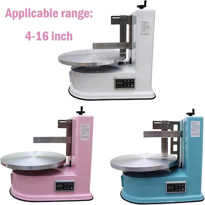 INTSUPERMAI Cake Cream Spreading Coating Smearing Machine Cake Decorating Machines Baking Tools Birthday Cake Cream Spreading Machine 110V for 4-16 inch Cake Green Color