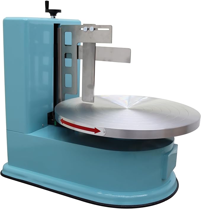 INTSUPERMAI Cake Cream Spreading Coating Smearing Machine Cake Decorating Machines Baking Tools Birthday Cake Cream Spreading Machine 110V for 4-16 inch Cake Green Color