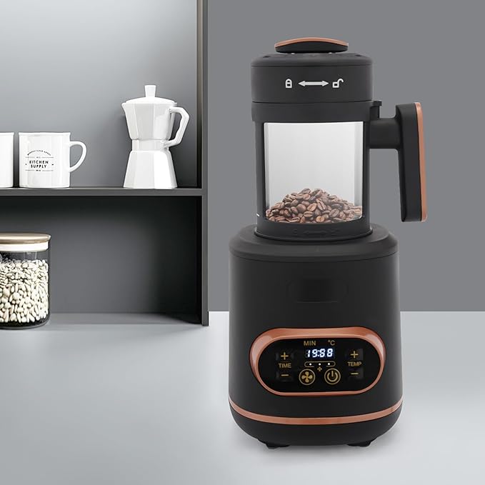 1500W Coffee Bean Roaster Machine, 100g Electric Bean Machine with Timer and Heating Adjustable, Roast Coffee At Home, Intelligent Control, 110V