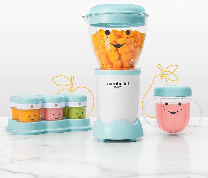 NutriBullet NBY-50100 Baby Complete Food-Making System,32-Oz,White,Blue,Clear,(Pack of 2)