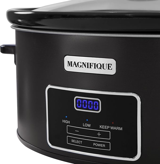 8 Quart Programmable Slow Cooker, Kitchen Appliances, Perfect Kitchen Small Appliance for Family Dinners, Black Stainless Steel