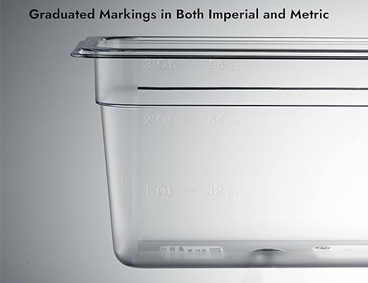 CURTA 6-Pack 1/4 Size 6" Deep NSF Polycarbonate Food Pans | Dishwasher & Freezer Safe Clear Container for Prep Tables, Buffet, Salad Bar, Commercial & Home Kitchen