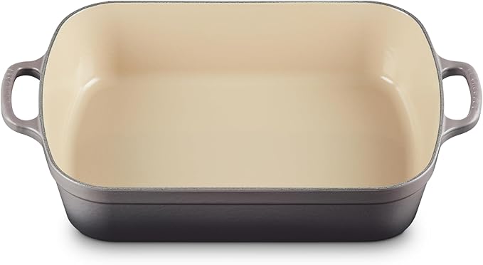 Le Creuset Enameled Cast Iron Signature Rectangular Roaster, 5.25 qt. (11.7" x 16.8"), Oyster